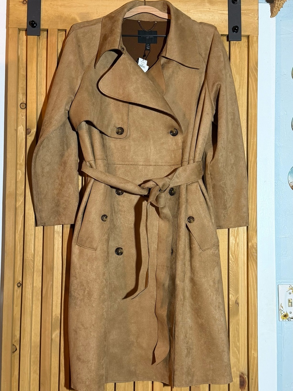 Banana Republic Factory Camel Faux Suede Trench Coat
